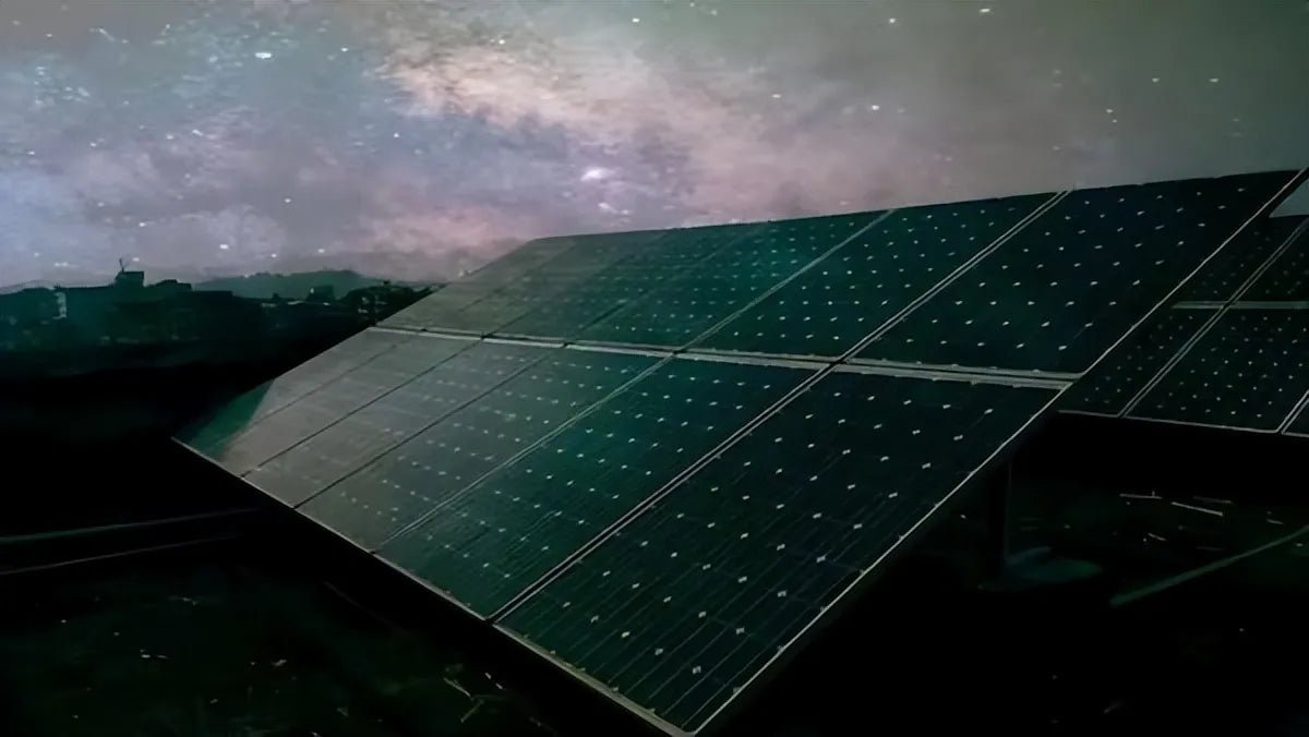 This solar panel generates electricity at night, how does it do that?