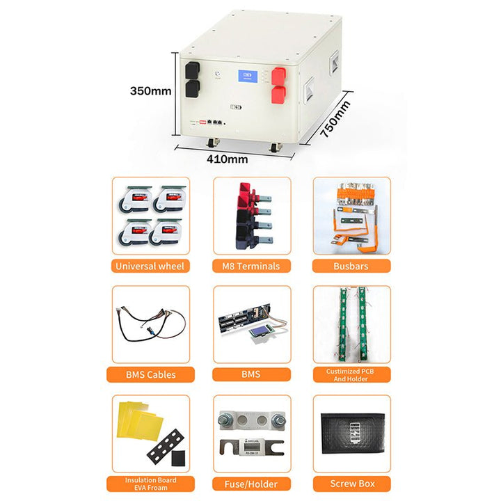 Hy15hes All-in-One Stacked Off-Grid Battery Home Energy Storage Device 51.2v 14.34kwh - SHIELDEN