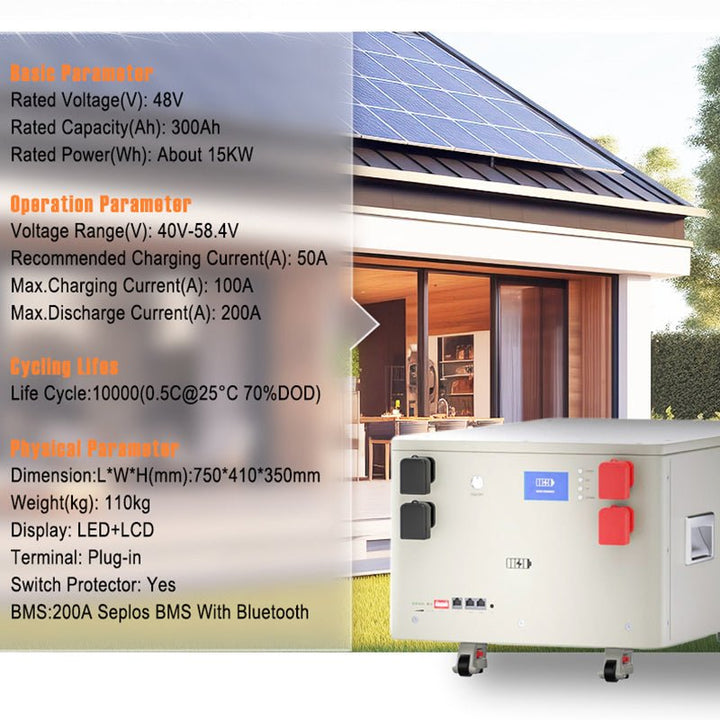 Hy15hes All-in-One Stacked Off-Grid Battery Home Energy Storage Device 51.2v 14.34kwh - SHIELDEN