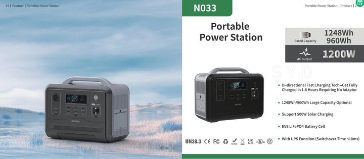 N033a 1200w High Power Camping Power Station Portable Energy Storage - SHIELDEN