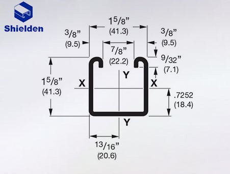 304 Stainless Steel Slotted Strut Channel 1-5/8" x 1-5/8" x 20' - SHIELDEN CHANNEL