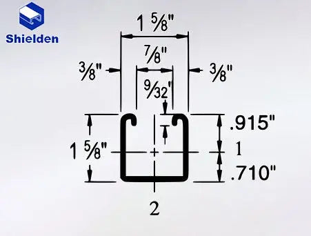 316 Stainless Steel Slotted Strut Channel 1-5/8 inch x 1-5/8 inch x 10 ft - SHIELDEN CHANNEL