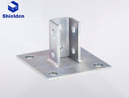 4 Hole Square 3-1/2" Strut Post Base - 20pcs Package - SHIELDEN CHANNEL