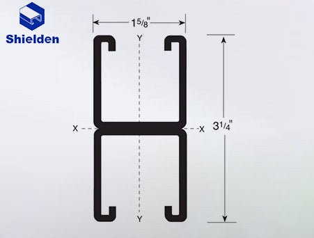 Back to Back Slotted Strut Channel 1-5/8" x 3-1/4" x 10 ft - SHIELDEN CHANNEL